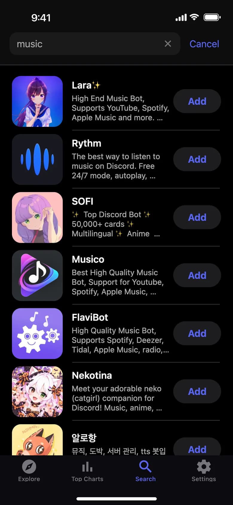 Search results for music bots